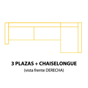 3PL XL +CH DERECHO ASIENTOS de 80cm (Largo 290 x Alto 108 x Fondo 170) ±