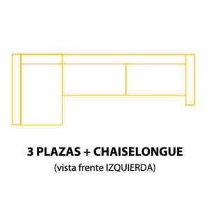 3PL XL +CH IZQUIERDO ASIENTOS de 80cm (Largo 290 x Alto 108 x Fondo 170) ±