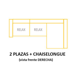 2PL RELAX+CH DERECHO ASIENTOS de 60cm (Largo 220 x Alto 110 x Fondo 160) ±