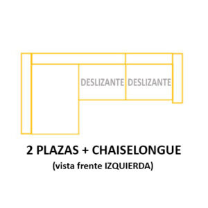 2PL DESLIZANTE+CH IZQUIERDO ASIENTOS de 60cm (Largo 220 x Alto 110 x Fondo 160) ±