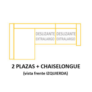 2PL DESLIZANTE XL+CH IZQUIERDO ASIENTOS de 60cm (Largo 240 x Alto 105 x Fondo 155) ±
