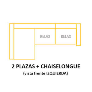 2PL RELAX+CH IZQUIERDO ASIENTOS de 60cm (Largo 220 x Alto 110 x Fondo 160) ±