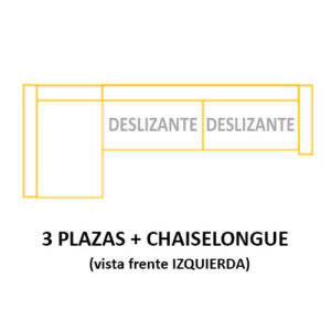 3PL DESLIZANTE+CH IZQUIERDO ASIENTOS de 80cm (Largo 280 x Alto 110 x Fondo 160) ±
