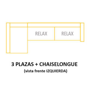 3PL 2 RELAX+CH IZQUIERDO ASIENTOS de 80cm (Largo 280 x Alto 110 x Fondo 160) ±