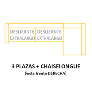 3PL DESLIZANTE XL+CH DERECHO ASIENTOS de 70cm (Largo 270 x Alto 105 x Fondo 155) ±